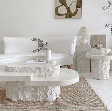 Stone Furniture, Interior Boho, Interior Architects, Home Design Living Room, White Furniture, Living Room Inspo, A Living Room, Minimalist Interior, Dream House Decor