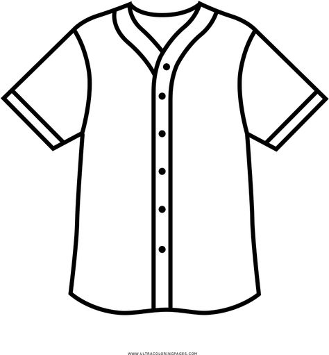 Baseball Coloring Pages Free Printable, Shirt Coloring Page, Shirt Drawing Ideas, Clothes Coloring Pages, Turkey Disguises, Jersey Drawing, Sport Themed Crafts, Clothes Clipart, Baseball Cricut