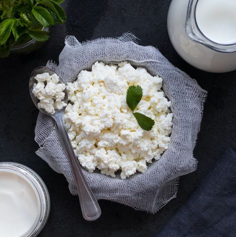 How to Make Cottage Cheese: Simple Cottage Cheese Recipe - 2021 - MasterClass Cheese Recipes Dinner, Make Cottage Cheese, Cottage Cheese Recipe, Homemade Cottage Cheese, Cottage Cheese Recipes Healthy, Cheese Packaging, Simple Cottage, Cottage Cheese Pancakes, Cheese Pancakes