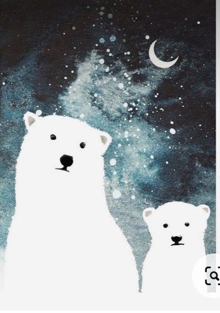 Polar Bear Painting Easy, Polar Bear Drawing Easy, Christmas Cards Animals, Polar Bear Christmas Cards, Polar Bear Paint, Polar Bear Drawing, Good Pfp, Cards Drawing, Christmas Cards Drawing