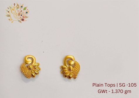 2.5 Grams Gold Earrings, 1 Gram Gold Earrings, Latest Gold Earrings Designs, Baby Jewelry Gold, Gold Jewels Design, Simple Gold Earrings, New Gold Jewellery Designs, Gold Earrings Models, Jewellery Design Sketches