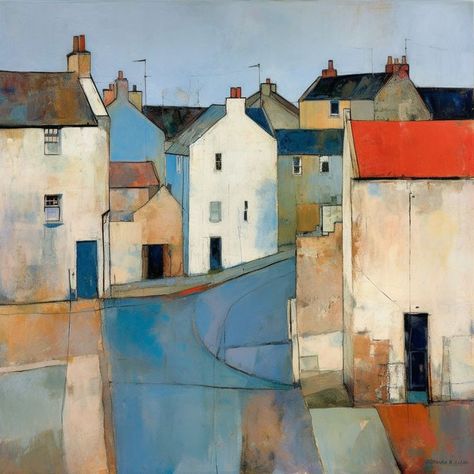 Jim Beattie (@JimBeattie18) on X Painting Of Village Scene, Boat Painting Abstract, Lofi Animation, Scottish Village, Scotland Painting, Scottish Painting, Scottish House, Earthy Palette, Abstract Impressionism