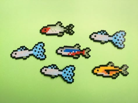 Beta fish Fish Perler Beads Pattern, Betta Fish Perler Beads, Perler Beads Fish Pattern, Fishing Perler Bead Patterns, Shrimp Perler Beads, Perler Bead Patterns 29x29, Sea Creature Perler Bead Patterns, Perler Bead Patterns Sea Animals, Twilight Perler Beads