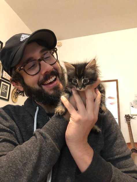 Josh and a kitten.  I’m done Josh Groban Albums, Dana Schwartz, Josh Groban Broadway, Josh Gorban, Nerdy Guys, Great Comet Of 1812, The Great Comet, Jewish Men, Josh Groban