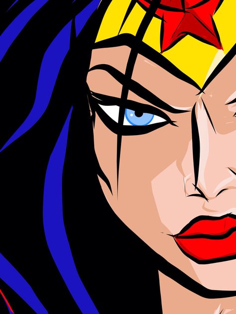 WW - close Pop Art Women Comic, Pop Art Wonder Woman, Superhero Pop Art, Wonder Woman Drawing, Comic Pop Art, Wonder Woman Art, Pop Art Drawing, Iphone Wallpaper Aesthetic, Pop Art Comic