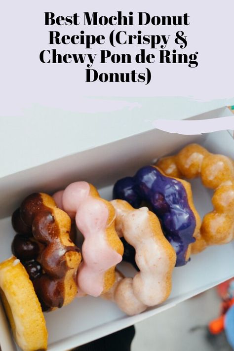 Mochi Doughnut, Mochi Donut Recipe, Japanese Donuts, Mochi Donuts Recipe, Mochi Donut, Japanese Pastries, Mochi Recipe, Donut Recipe, Gluten Free Donuts