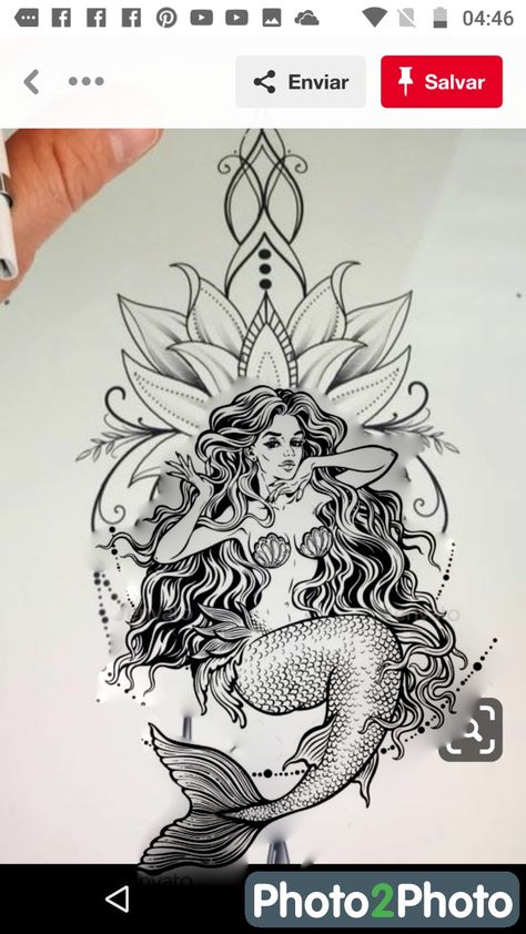 Taurus Mermaid Tattoo, Mermaid Mandala Tattoo, Mermaid Tattoo Designs Sketches, Mermaid Sleeve Tattoos For Women, Siren Tattoo Goddesses, Mermaid Tattoo Ideas For Women, Mermaid Sleeve Tattoos, Bicep Tattoo Women, Siren Tattoo