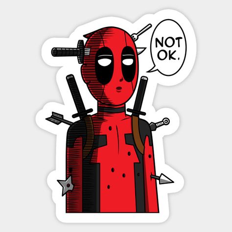 Cool Stickers Aesthetic, Comic Stickers, Comics Stickers, Deadpool Stickers, Laptop Stickers Aesthetic, Stickers For Men, Sticker Tattoo, Arte Doodle, Tattoo Trend