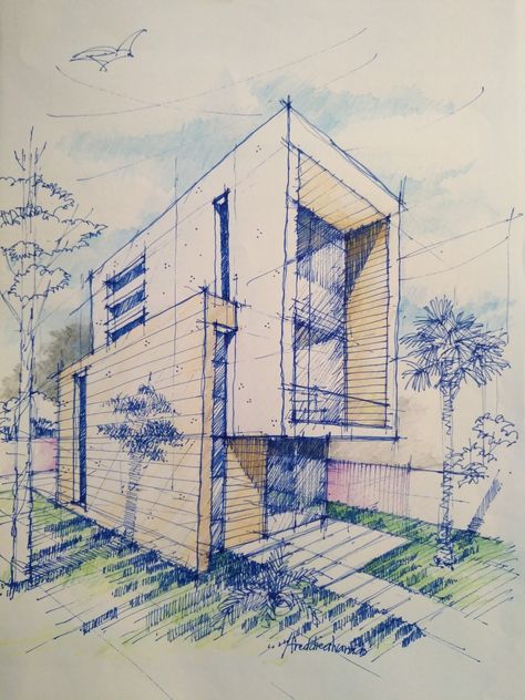 Buildings Sketch Architecture, Interior Architecture Sketch, Architecture Journal, Structural Drawing, Perspective Drawing Architecture, Architecture Sketchbook, Architecture Design Sketch, Architecture Design Drawing, Architecture Model Making