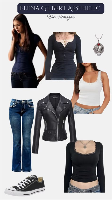 The Vampire Diaries Elena Gilbert … curated on LTK Elena Gilbert Aesthetic Vampire, Vampire Diaries Aesthetic Outfits, Outfit Serie Tv, Aesthetic Vampire Diaries, Outfits With Flare Jeans, Elena Vampire Diaries, Flare Jeans Long, Elena Outfits, Vampire Diaries Costume