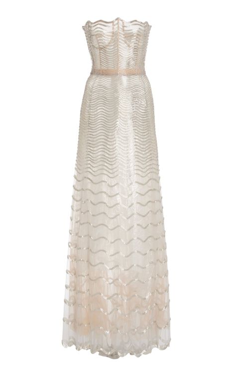 Bead-Embroidered Wave Gown By Oscar De La Renta | Moda Operandi Doctor Outfit, Fantasy Gowns, Event Outfit, Fantasy Fashion, Ladies Dress Design, Moda Operandi, Women's Dresses, Elegant Dresses, Fashion Collection