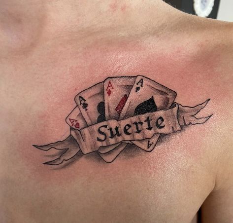 Jackpot Tattoo, Ace Card Tattoo, Gambling Tattoos, Finnish Tattoo, Card Tattoos, Spade Tattoo, Tattoos Inspo, Stick N Poke, Ace Card