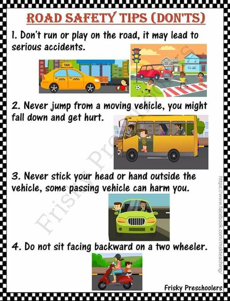 Home Safety Worksheets For Preschool, Road Safety Poster Ideas, Traffic Rules For Kids, Safety Rules On Road, Safety Rules At School, Road Signals, Road Safety Tips, Road Safety Poster, Safety Signs And Symbols