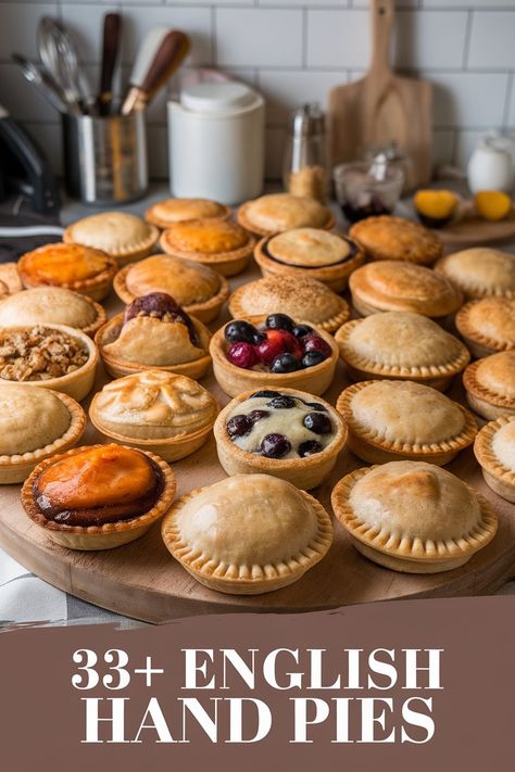 English Pie Recipes, Mushroom Pies Recipe, Savoury Pies Recipes Easy, British Hand Pies, Puff Pastry Pies Savory, Savoury Pies Recipes, English Pastries, Mushroom Hand Pies, Breakfast Hand Pies