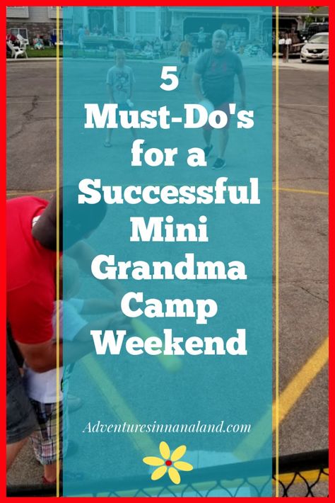 Want to hold a Grandma Camp for your Grandchildren but aren't ready for the full week? Try a Grandma Camp weekend! Here are 5 must-do's to make it the best weekend for both Grandparents and Grandkids. Grandma Sleepover Ideas, Activities With Grandkids, Granny Camp Ideas, Camp Grandma Ideas, Grandkids Sleepover Ideas, Grandparent Camp Ideas, Grandma Camp Ideas Fun Activities, Fun Things To Do With Grandkids, Sleepover At Grandmas House