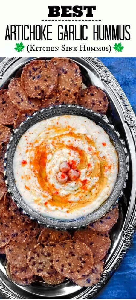 Garlic Artichoke, Artichoke Hummus, Vegan Sauce Recipes, Hummus Recipes, Cold Dips, Delicious Dips, Garlic Hummus, Plant Party, Vegetarian Foods