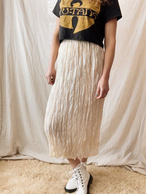 Silk Crinkle Maxi Skirt — Schipper Vintage 20 Years Old, 20 Years, Cream Color, Lace Skirt, Casual Style, Sequin Skirt, Maxi Skirt, Elastic Waist, Elastic