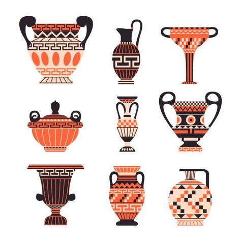 Greek Urn, Greek Vase, Greek Pattern, Greek Pottery, Greek Vases, Anime Artwork Wallpaper, Greek Art, Art Classroom, Vases And Vessels