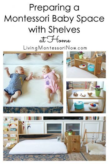 Common attributes of a Montessori baby room plus roundup of baby rooms and resource posts; includes information about floor beds for babies - Living Montessori Now #Montessori #parenting #babies #infants #babyroom #Montessoribabyroom Montessori Space, Montessori Toddler Rooms, Baby Shelves, Montessori Infant Room, Montessori Nursery, Montessori Parenting, Infant Classroom, Montessori Playroom, Baby Montessori