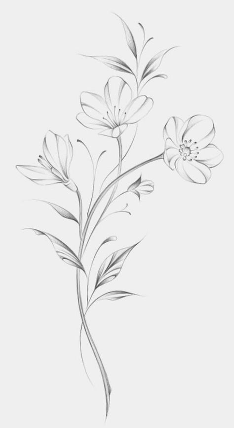 Line Work Flower Tattoo Simple, Eucalyptus Flower Tattoo, Fineline Flower Tattoo Design, Floral Tattoo Sketch, Floral Flash Tattoo, Single Line Flower Tattoo, Simple Floral Tattoo, Fineline Flowers, Flower Bracelet Tattoo