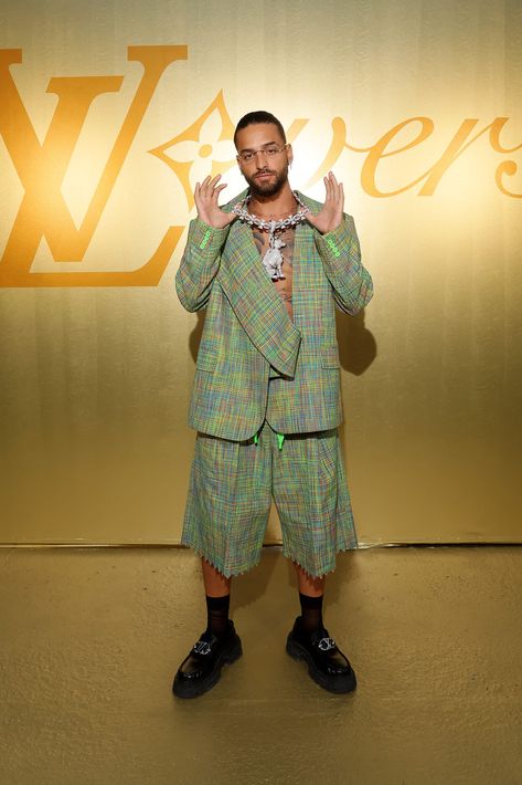 Maluma attends the Louis Vuitton Menswear Spring/Summer 2024 show as part of Paris Fashion Week on June 20, 2023 in Paris, France. (Photo by Victor Boyko/Getty Images for Louis Vuitton) Louis Vuitton Menswear, Paris Fashion Week Men, Don Juan, Mens Wear, Louis Vuitton Men, Spring Summer 2024, Kids Boots, Summer 2024, Paris Fashion