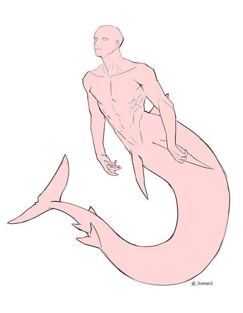 Merman Poses Drawings, Merman Sketch Poses, Merman Reference Pose, Merman Drawing Base, Merman Reference, Merman Drawing Reference, Merman Pose Reference, Merman Poses, Ych Base Male Pose