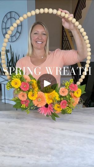 Beaded Wreaths, Spring Wreath Tutorial, Beaded Wreath, Homemade Bows, Diy Spring Wreath, Floral Arrangements Diy, Spring Projects, Front Porch Decorating, Wreath Supplies