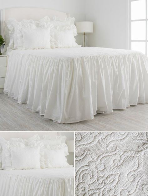 Bedroom Linens, Dream Master, House Pictures, Lee County, Urban Farmhouse, Shabby Chic Bedding, Ruffle Bedding, Vintage Bedroom, Elegant Bedroom