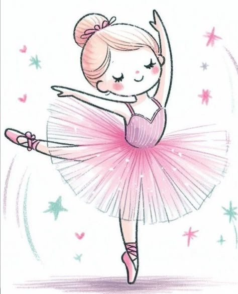 Ballerina Cartoon, Ballerina Nursery Decor, Ballerina Sketch, Ballerina Illustration, Ballerina Clipart, Ballerina Nursery, Kids Clip Art, Ballerina Drawing, Cute Ballerina