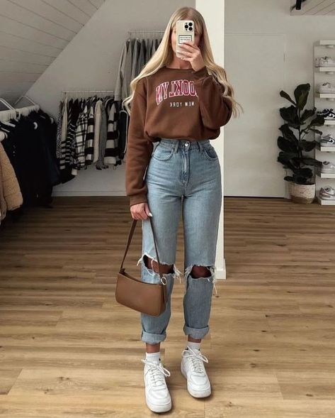 Stylish Fall Outfits, Casual College Outfits, Uni Outfits, Chic Fall Outfits, Casual Styles, Trendy Fall Outfits, Hoodie Outfit, Mode Inspo, Mode Inspiration