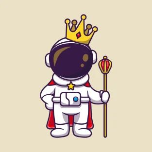 T-Shirts by Catalyst Stuff | TeePublic Crown Cartoon, King With Crown, 3d Wood Art, World Cartoon, Illustration Science, Popular Svg, Images For Cricut, Crown King, Cute Astronaut