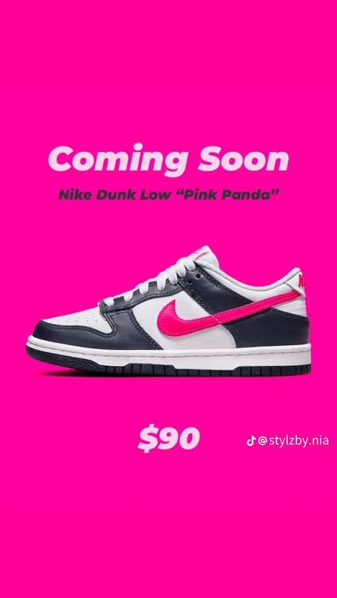 Panda Dunks, Nike Shoes Women Fashion, Pretty Sneakers, Hello Kitty Shoes, Trendy Shoes Sneakers, White Nike Shoes, Pink Panda, Pretty Shoes Sneakers, Jordan Shoes Retro