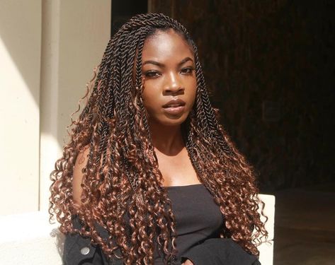 Senegalese Twists Curly Ends, Medium Senegalese Twist With Curly Ends, Ombre Twists Senegalese, Senegalese Twist With Curly Ends, Bohemian Senegalese Twist, Twist With Curly Ends, Twists With Curly Ends, Hair Glam, Braids With Shaved Sides