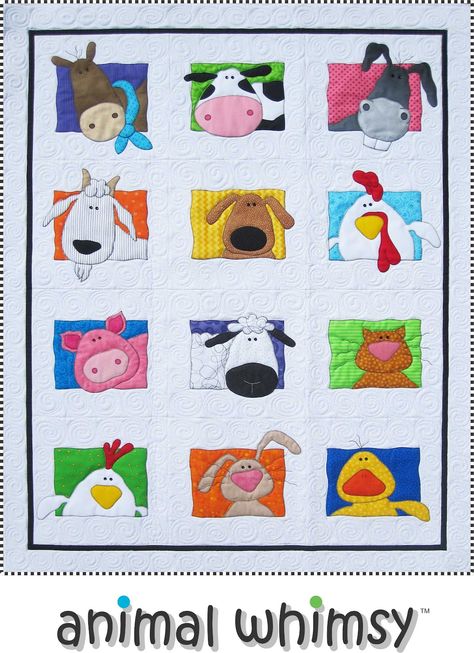 Amy Bradley Designs Farm Animal Quilt, Appliqué Quilts, Farm Quilt, Twin Quilt Size, Childrens Quilts, Baby Quilt Patterns, Animal Quilts, Quilt Baby, Boy Quilts