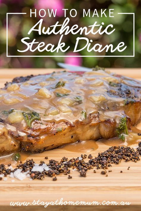 Steak Diane Sauce, Diane Sauce, Steak Diane Recipe, Steak Diane, Cook Steak, Ny Strip Steak, Crispy Chips, Stay At Home Mum, Ny Strip