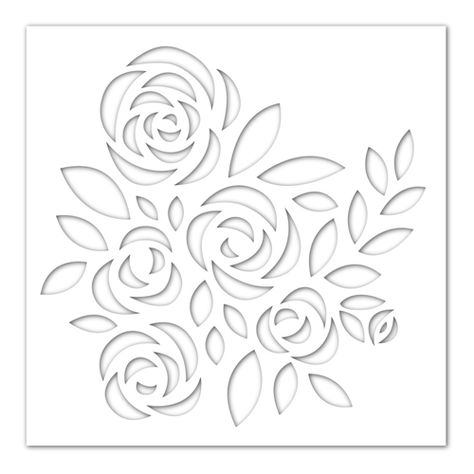 Roses Stencil, Journaling Pens, Flower Stencil Patterns, Stencil Patterns Templates, Rose Stencil, Floral Stencil, Adding Details, Stencil Printing, Stencils Printables