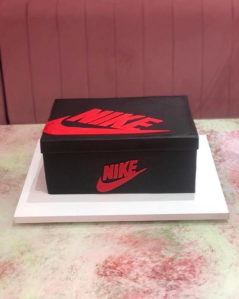 Nike Shoes Box, Shoebox Cake, Nike Party, Nike Cake, Shoe Box Cake, Baking Quotes, Wedding Kurta For Men, Shoe Cake, Unique Party Themes