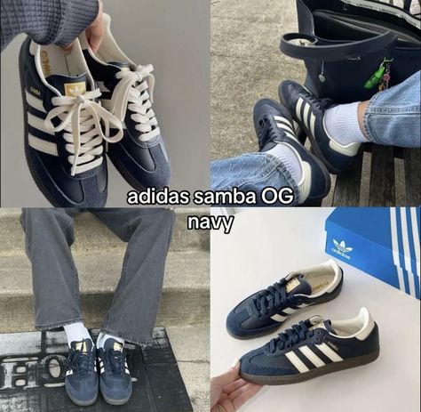 Blue Sambas, Coquette Clothing, Basket Style, Pretty Shoes Sneakers, Adidas Samba Og, Fits Inspo, Moda Chic, Dream Dresses, Aesthetic Shoes