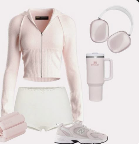 Princess Aesthetic Outfits, Outfit Collages, Pilates Outfit, Pink Pilates Princess, Gymwear Outfits, Pink Pilates, Cute Gym Outfits, Pilates Princess, Princess Outfits