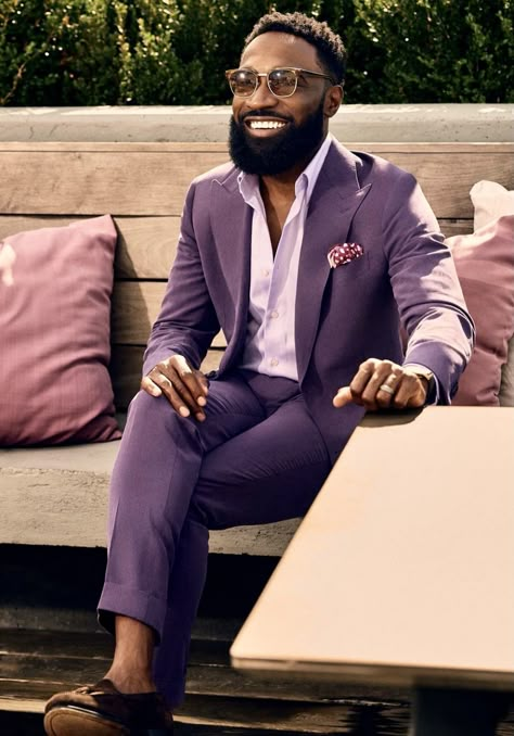 Funky Formal, Outfits Suit, Cocktail Attire Men, Purple Suit, Dark Skin Men, Purple Suits, Black Men Fashion Swag, Dress Suits For Men, Designer Suits For Men