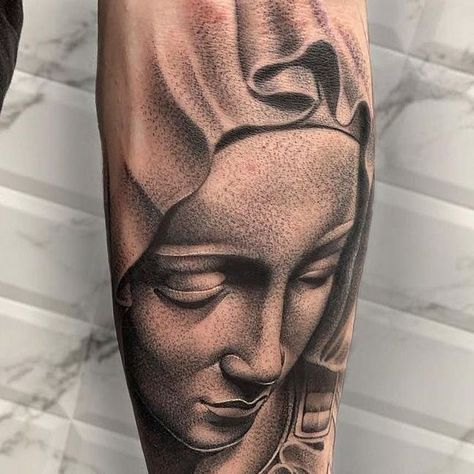 Virgin Mary With Roses Tattoo, Pieta Tattoo, Roses Tattoo, Grey Tattoo, April 20, Rose Tattoo, Black And Grey Tattoos, Tattoo Style, Virgin Mary