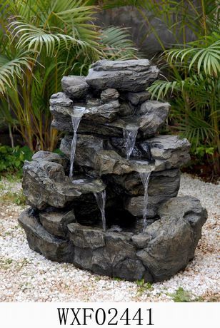 Grumblies Hometrends Rockfall Patio Fountain Grey Inches Outdoor Water Fountains, Backyard Water Fountains, Landscaping With Fountains, Patio Fountain, Fountain Ideas, Kolam Koi, Rock Fountain, Outdoor Water Features, Garden Water Fountains