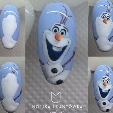 Маникюр пошагово #christmasnailart #christmasnailideas #christmasnail Olaf Nails, Frozen Nail Art, Disney Nail Art, Frozen Nails, Cartoon Nail Designs, Xmas Nail Art, Nail Drawing, Cute Christmas Nails, Nail Art Disney