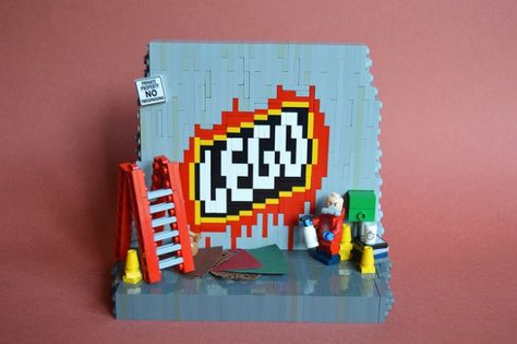 Funny Lego Pictures, Lego Graffiti, Lego Diy Projects, Lego Space Station, Lego Font, Lego Diorama, Lego Furniture, Lego Town, Lego Diy