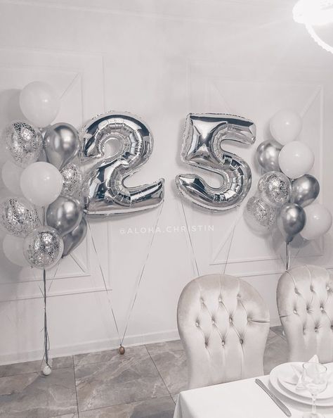 Silver Anniversary Party, Bohemian Birthday Party, 25th Wedding Anniversary Party, 25th Anniversary Party, 25th Birthday Parties, Dad Birthday Cakes, Silver Anniversary Gifts, Wedding Anniversary Decorations, Birthday Goals