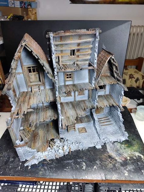 Mordheim Buildings, Mordheim Board, 28mm Terrain, Silver Bayonet, Mordheim Terrain, Foam Board Crafts, Rpg Table, Dnd Terrain, Miniature Terrain