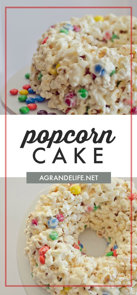 Popcorn Cake - A Grande Life Popcorn Cake Recipe, Popcorn Cake, Best Popcorn, Popcorn Recipes, Angel Food, Popular Recipes, Clean Eating Snacks, Marshmallows, No Bake Desserts