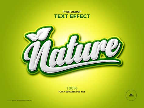 Free Nature 3D Photoshop Text Effect | Dribbble Graphics Logo Psd Free Photoshop, 3d Text Effects Photoshop, 3d Font Design, Text Effects Illustrator, Design Kemasan, Text Effects Photoshop, Banner Pics, Free Photoshop Text, 3d Photoshop