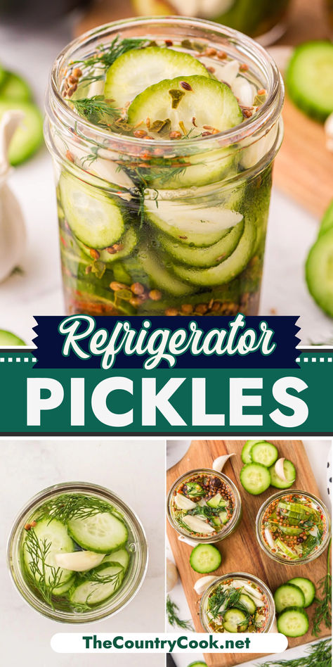 These Refrigerator Pickles are crunchy, tangy, and fresh and only take 10 minutes of prep! No special equipment needed! Pickling Whole Cucumbers, Keto Refrigerator Pickles, Easy Refrigerator Dill Pickles Recipe, Diy Pickles Dill, No Cook Refrigerator Pickles, Making Dill Pickles From Cucumbers, Refrigerator Pickles And Onions, Refrigerator Dill Pickles Crunchy, Pickle Making