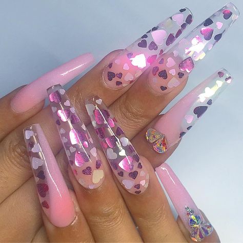 Acrylic Nails Chrome, Grey Acrylic Nails, Nail Effects, Polygel Nails, Basic Nails, Glass Nails, Jelly Nails, Heart Nails, Chrome Nails